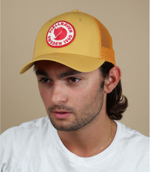 casquette FjällRäven jaune 1960 Logo Langtradarkeps ochre